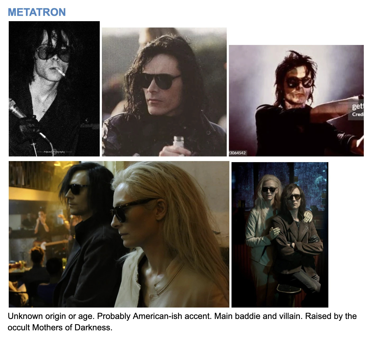 Early Metatron character and casting reference