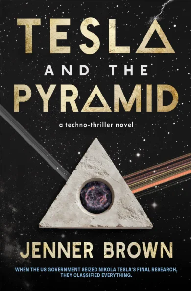 Second Photoshop cover design iteration for Tesla and the Pyramid
